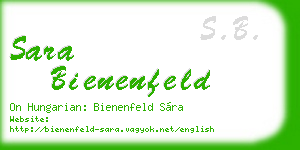 sara bienenfeld business card
